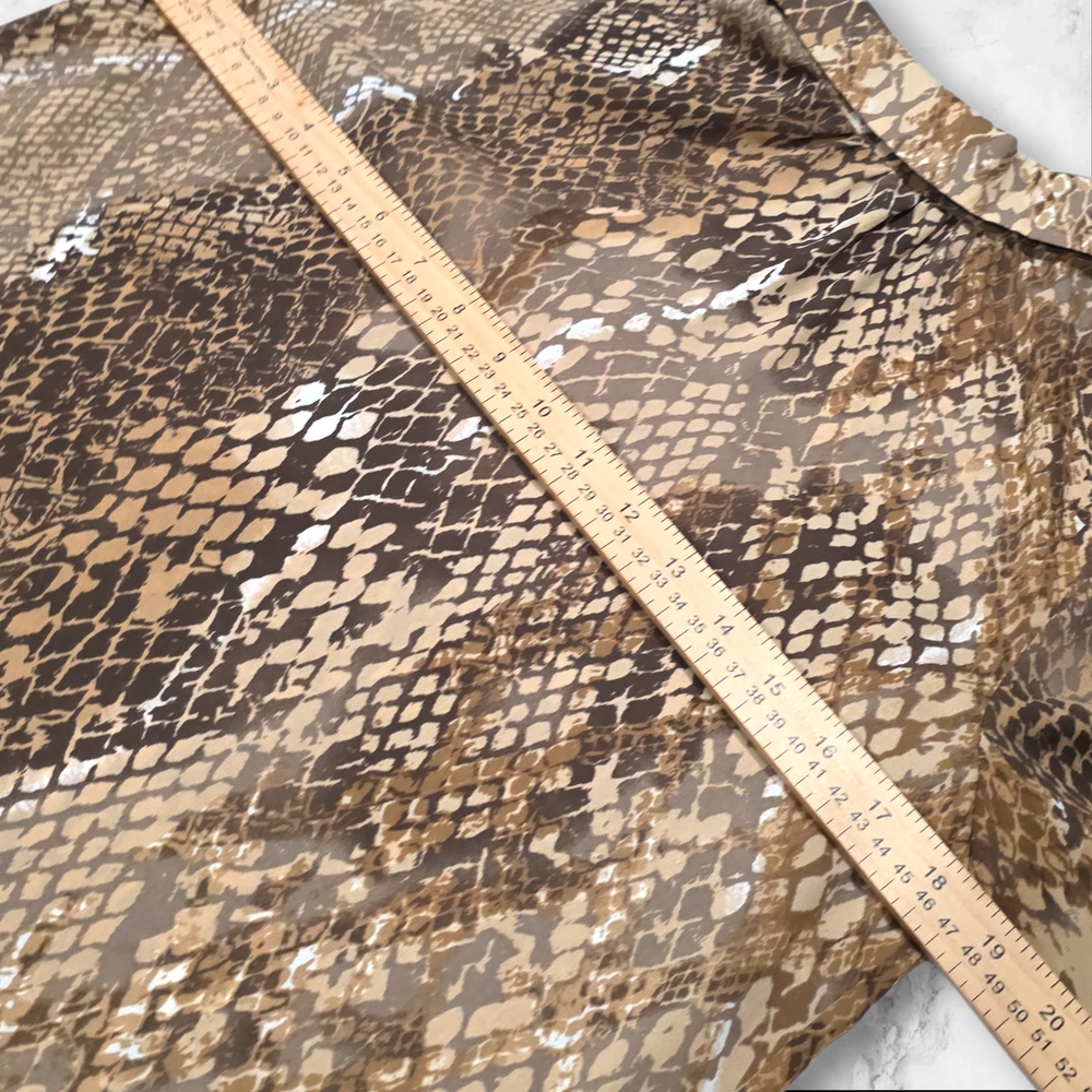 H&M Long Sleeve Tan & Brown Animal Print Blouse Top Shirt Size 4- C81 - Picture 7 of 8